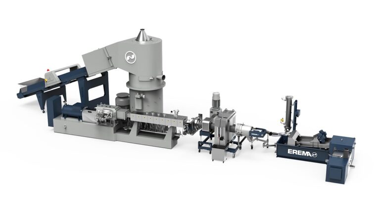 EREMA couples twin screw extruder directly to PCU